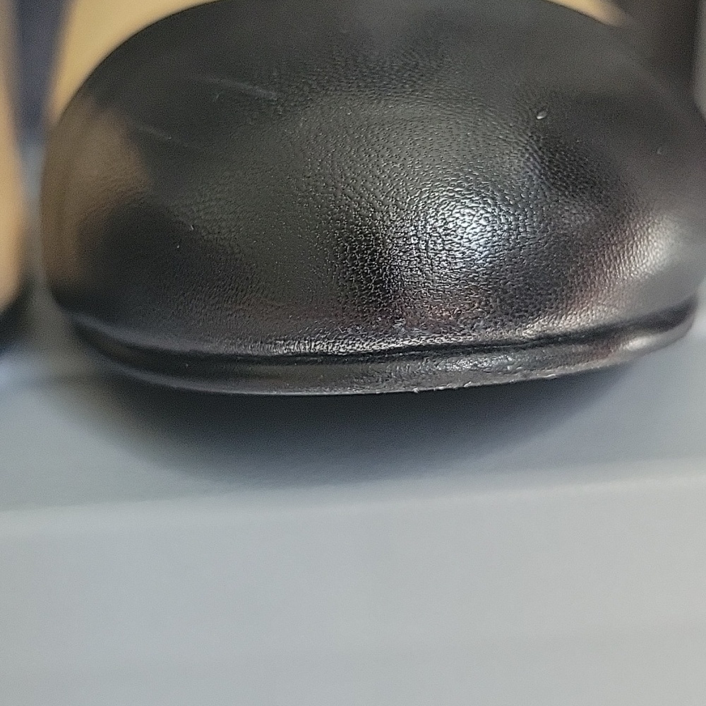 French Sole FS NY Spring Tan Black Toecap Slingbacks Size 8.5 Block Heel - Picture 5 of 9